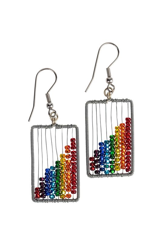 Beaded Rainbow Earrings
