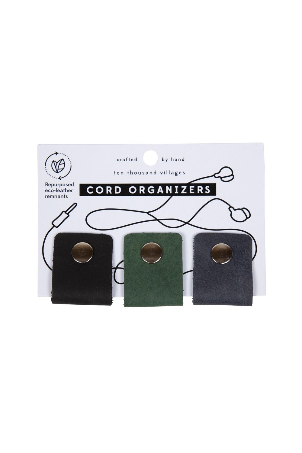 Eco-Leather Cord Organizers - Set of 3