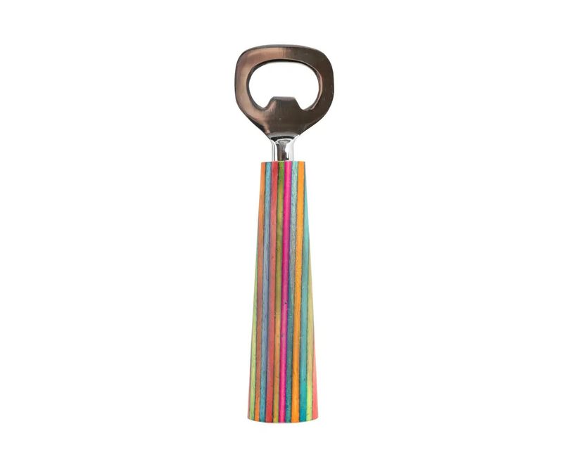 Colorful Striped Wood Bottle Opener