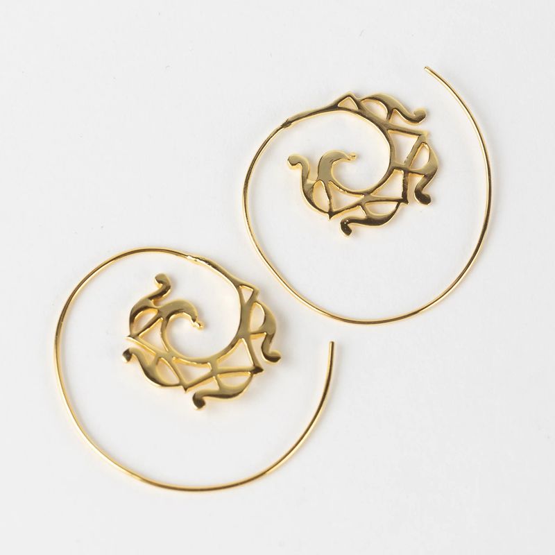 Gold Swirl Pull Through Earrings