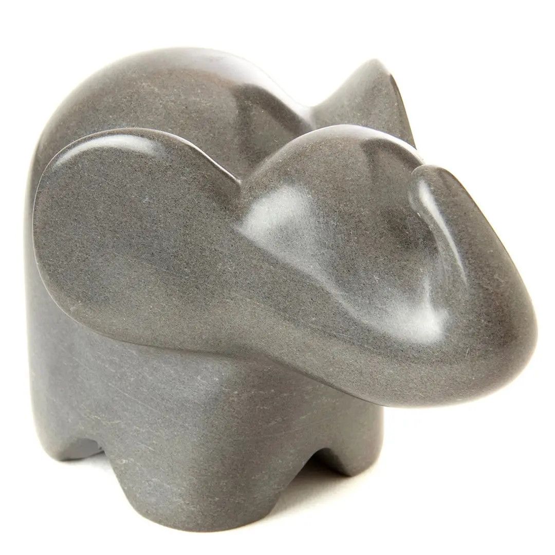 Soapstone Grey Cherub Elephant