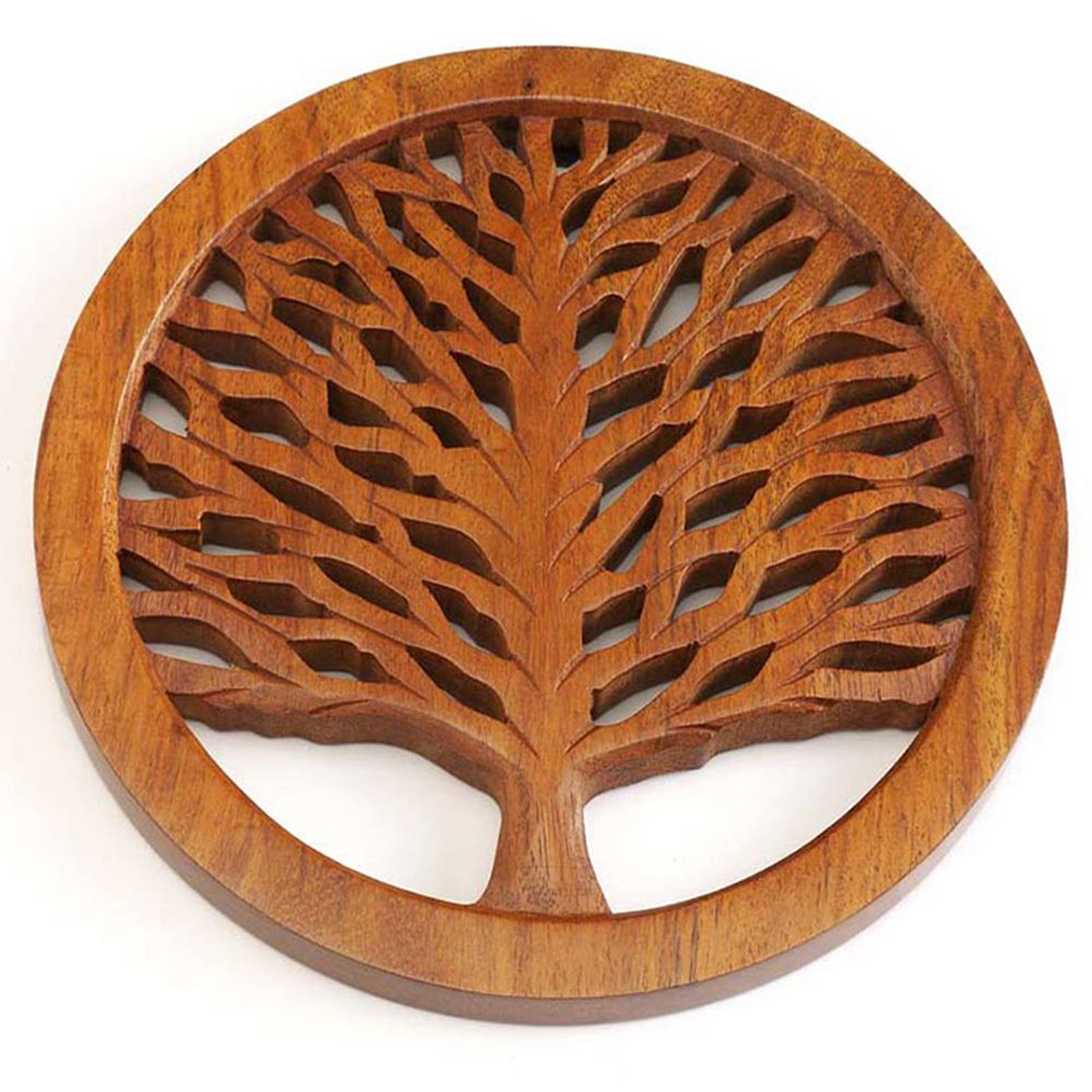 Tree of Life Trivet Shesham Wood