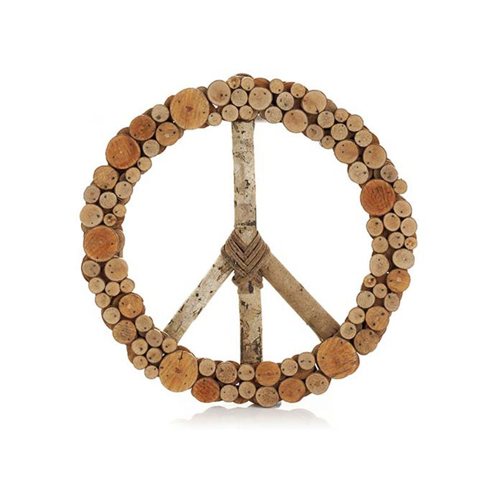 Layered Wooden Peace Wreath