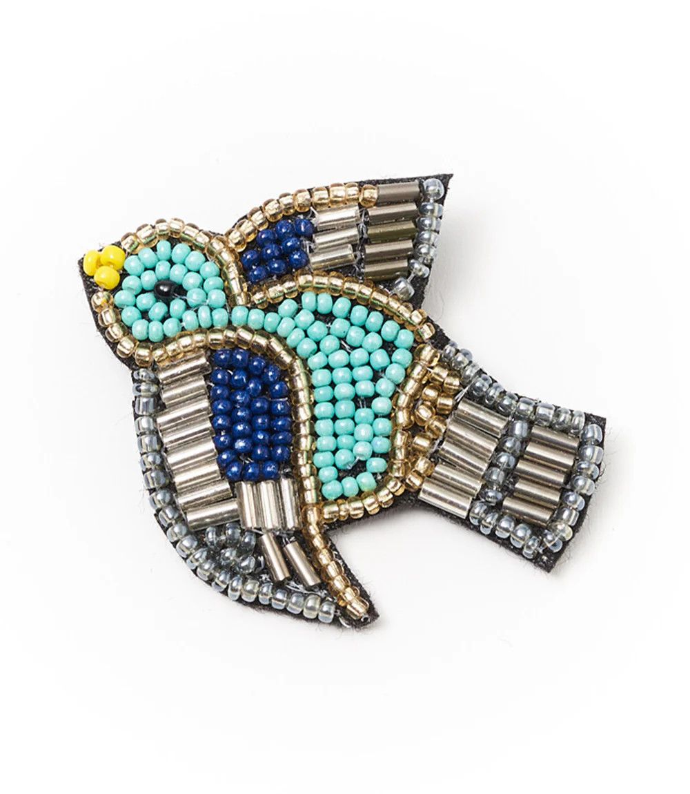 Bala Mani Blue Bird Brooch