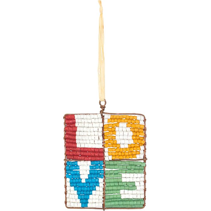Beaded Mosaic Love Ornament