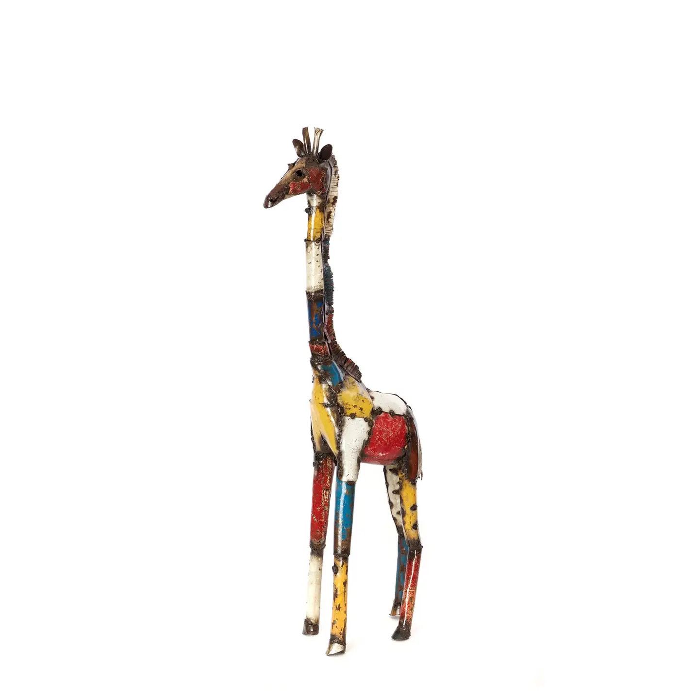 Recycled Metal Colorful Giraffe