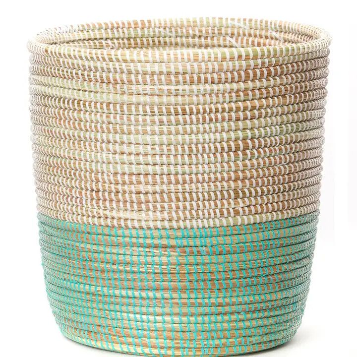 Basket Bin Aqua &amp; White