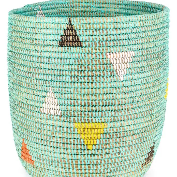 Basket Bin Teranga Triangles Aqua
