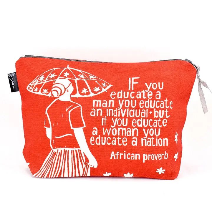 African Proverb Purse Orange Educate A Woman