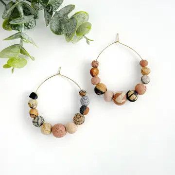 Desertscape Kantha Graduated Hoop Earrings