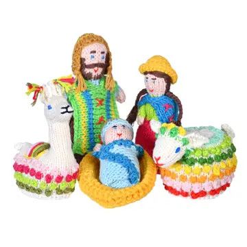 Organic Cotton Hand-Knit Highland Nativity Set of 5