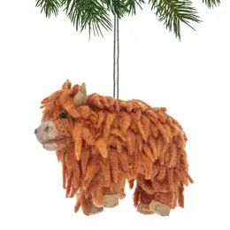Highland Cow Felted Ornament