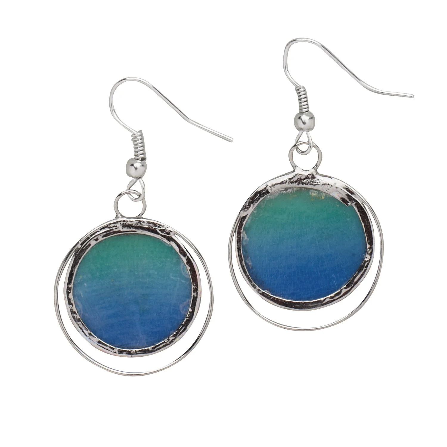 Ocean Blue Capiz Earrings
