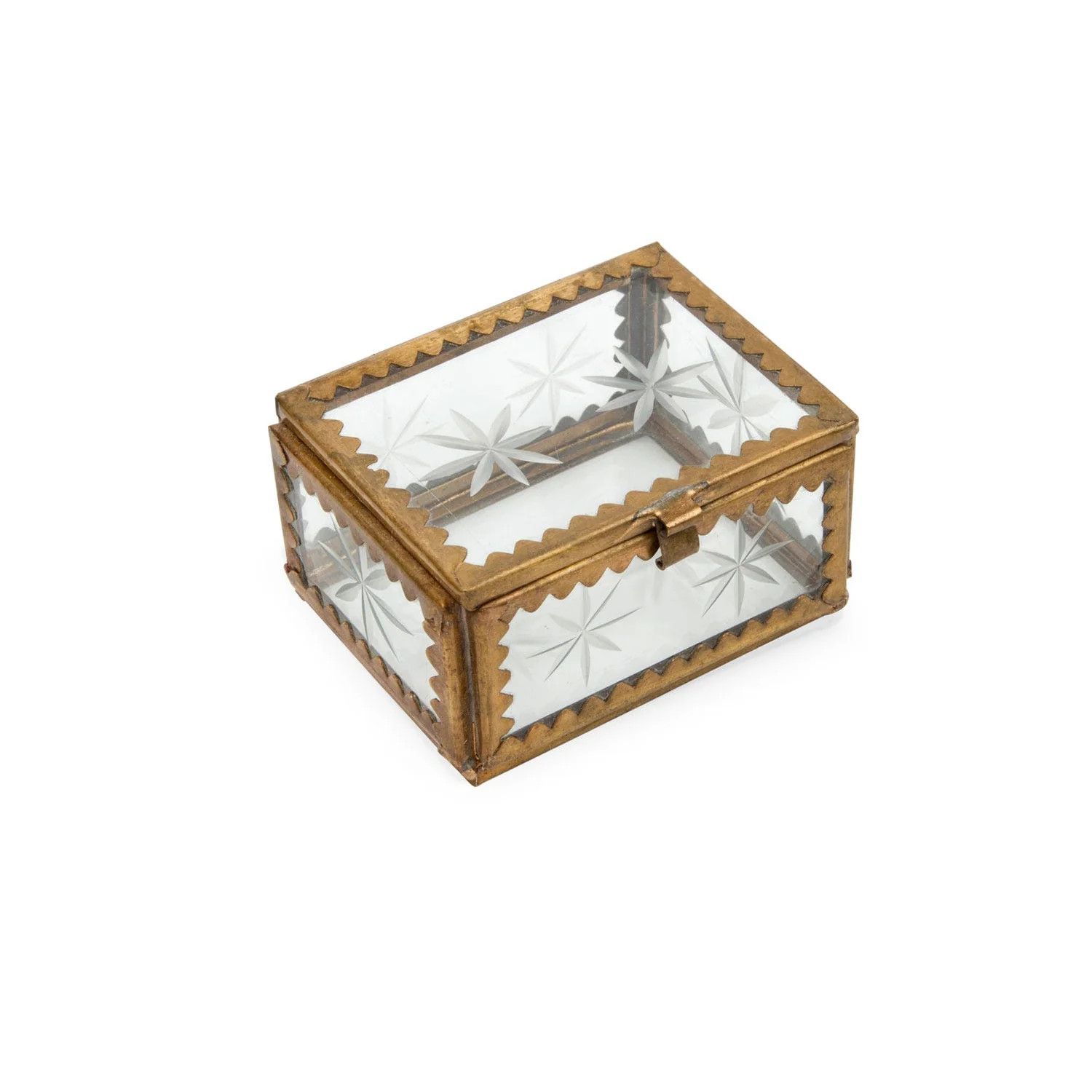 Mini Glass &amp; Metal Keepsake Box