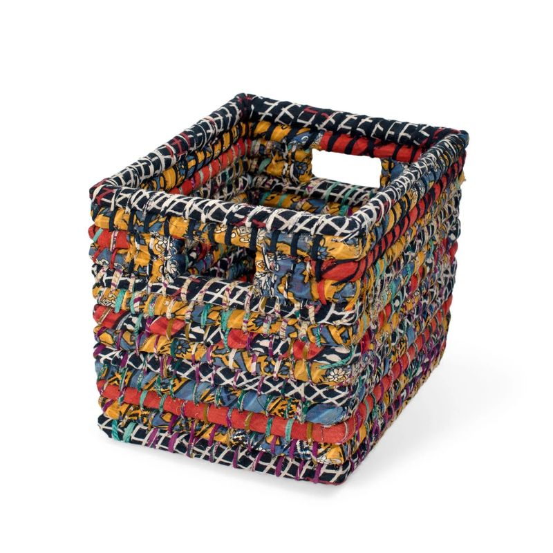 Recycled Sari Storage Basket - Small