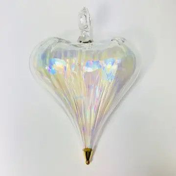 Blown Glass Heart Ornament Clear