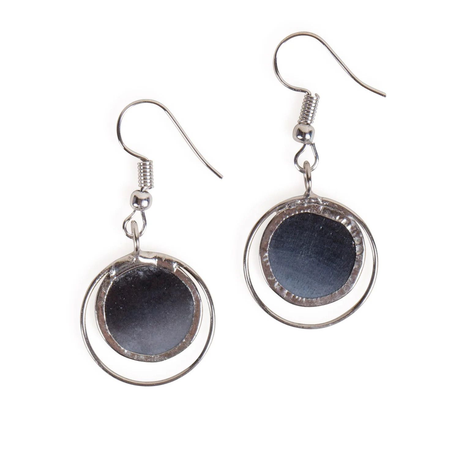 Smoky Gray Capiz Earrings