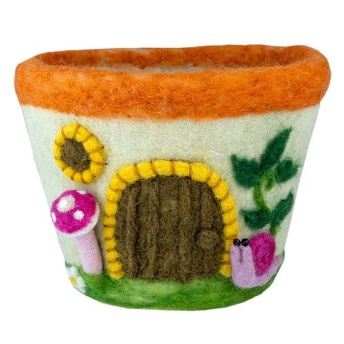 Fungi &amp; Snail House Felt Pot