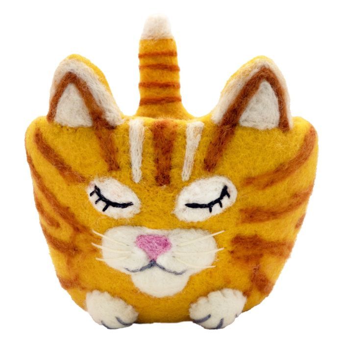 Tabby Cat Felt Pot