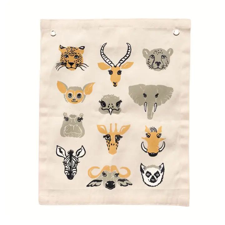 Animal Heads Canvas Banner
