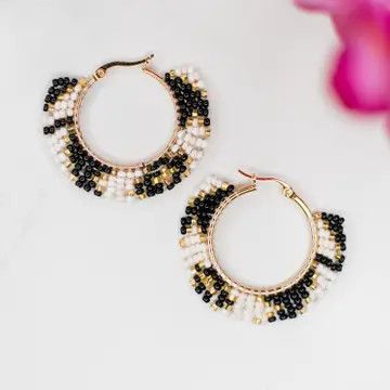 Fiesta Earrings - Black &amp; White