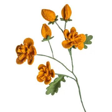 Felt Flower Stem Orange Dogwood