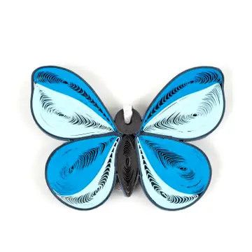 Quilled Blue Butterfly Ornament