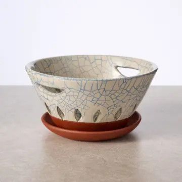 Blue Crackle Berry Bowl