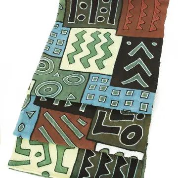 Blue &amp; Green Bogolan Festival Throw