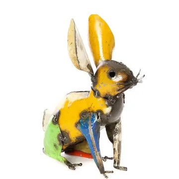 Recycled Metal Colorful Rabbit