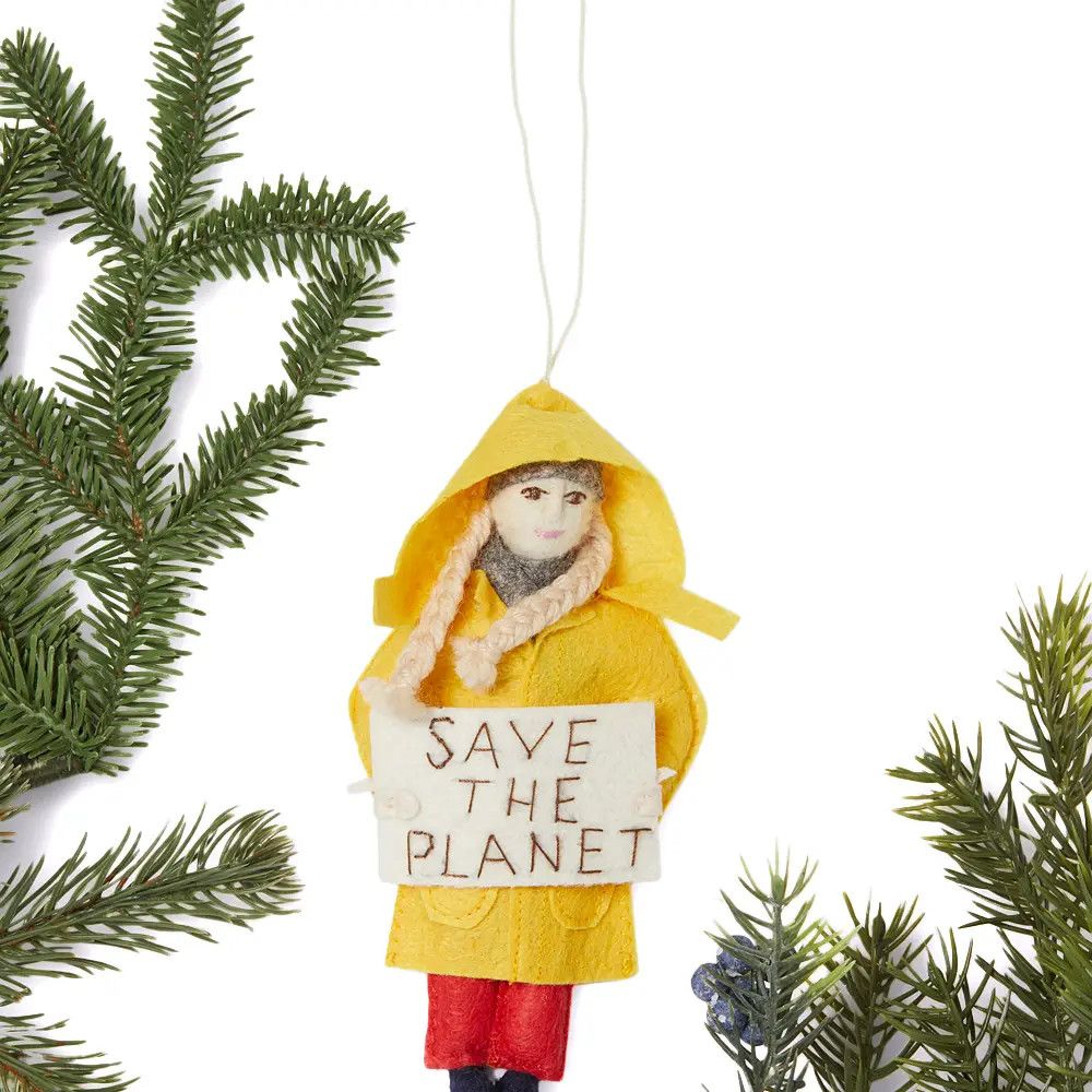 Greta Thunberg Felted Ornament