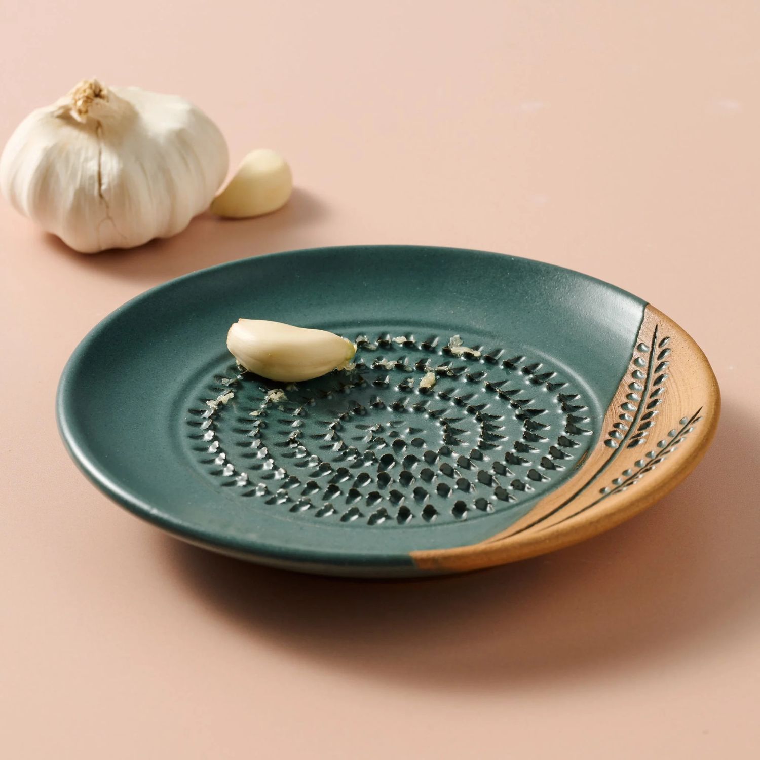 Ceramic Garlic Grater - Teal Wheat