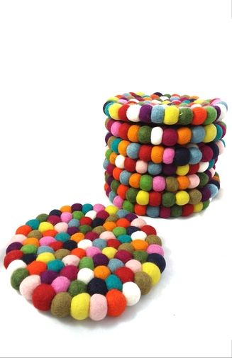 Felted Bright Ball Trivet