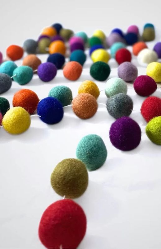Felted Bright Ball Garland