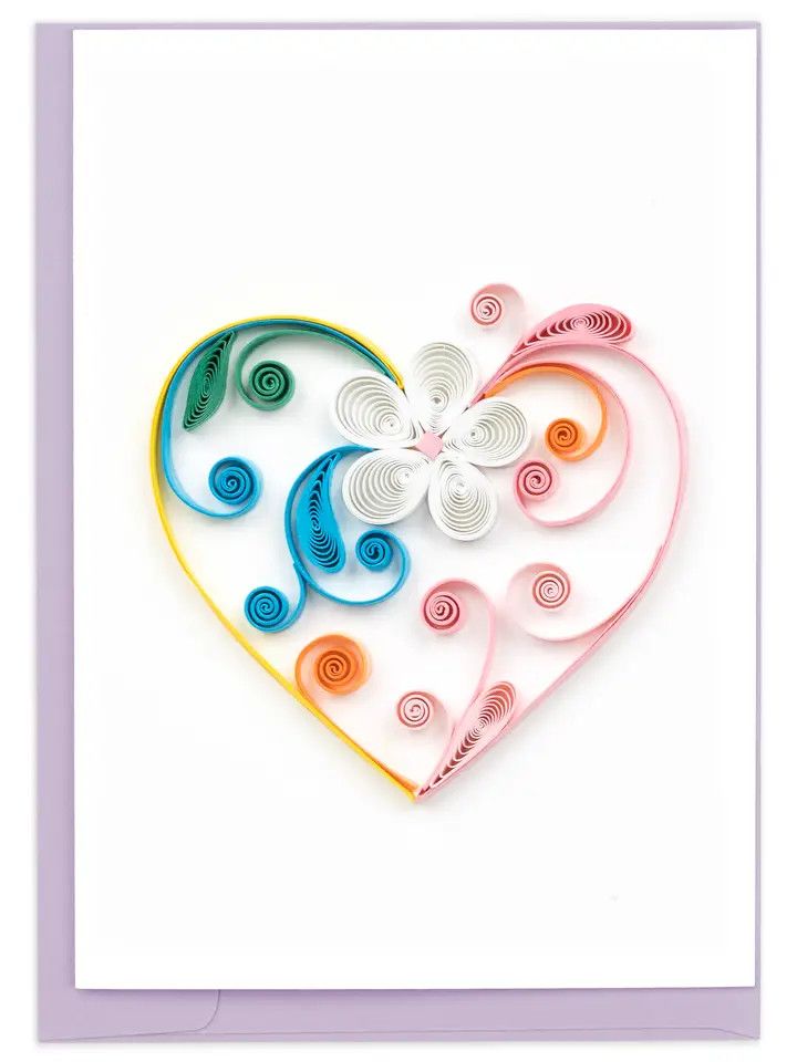 Colorful Heart Quilled Gift Enclosure Card