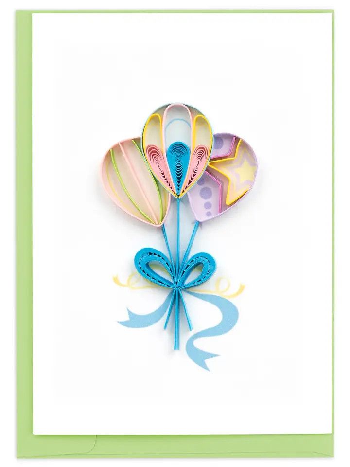 Colorful Balloons Quilled Gift Enclosure Card