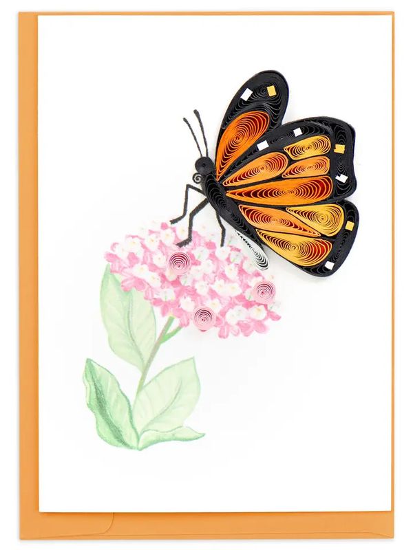 Monarch Milkweed Butterfly Quilled Gift Enclosure Card