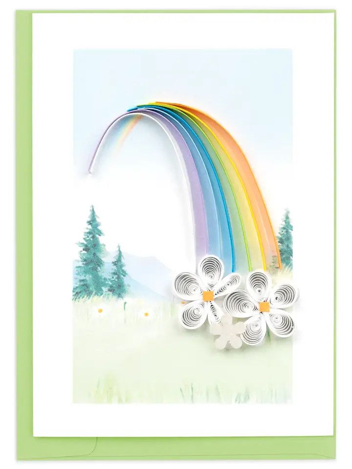 Rainbow Quilled Gift Enclosure Card