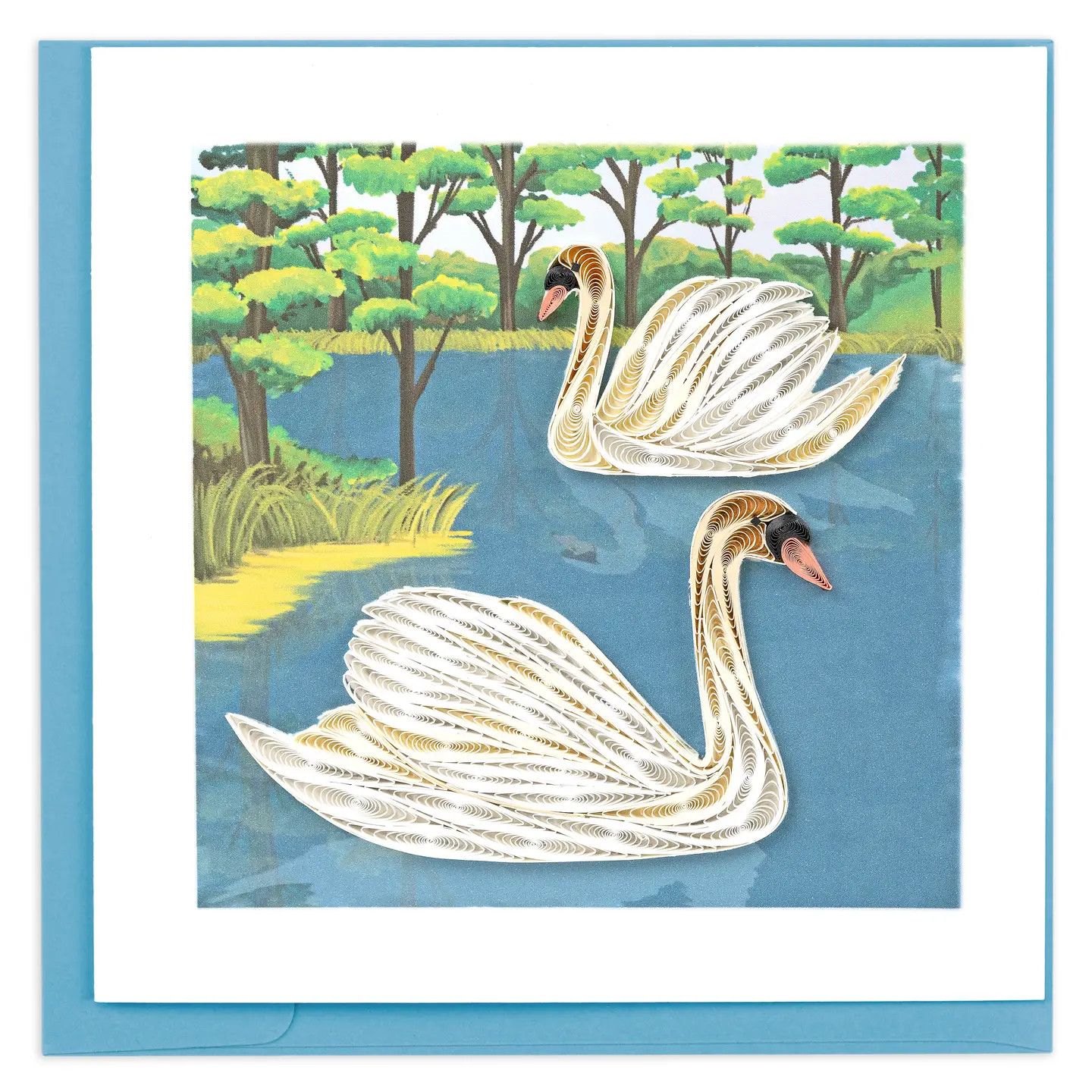 Two Swans Quilled Card