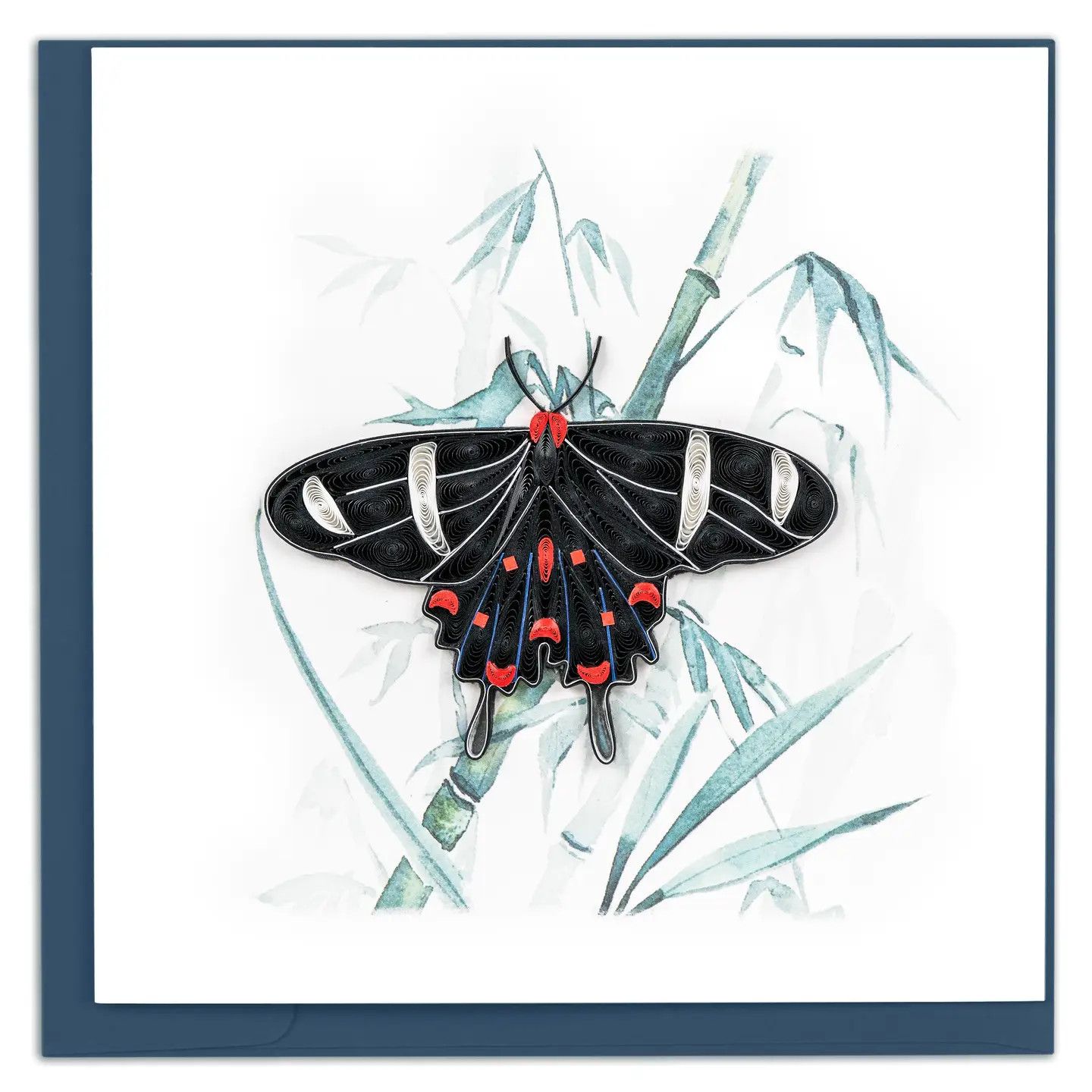 Butterfly on Bamboo Quilled Card