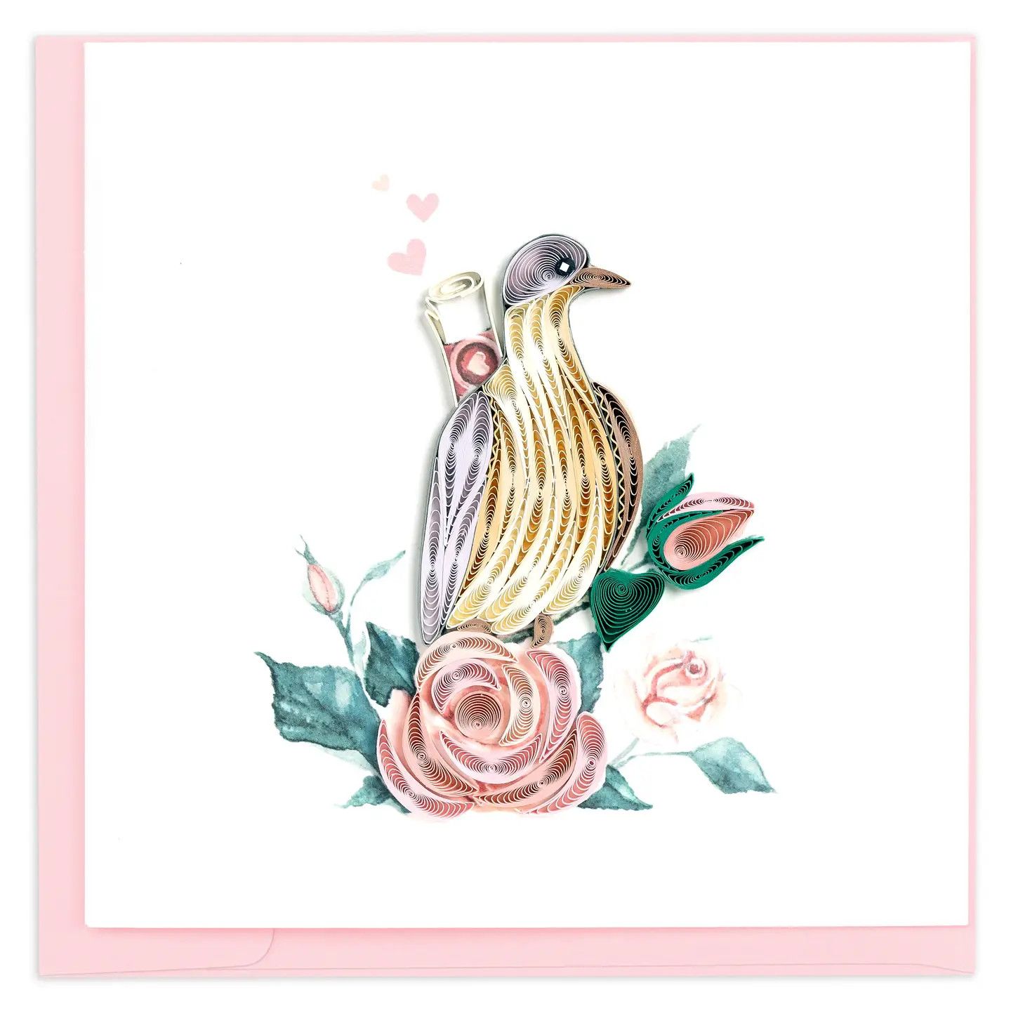Carrier Pigeon Love Letter Quilled Card