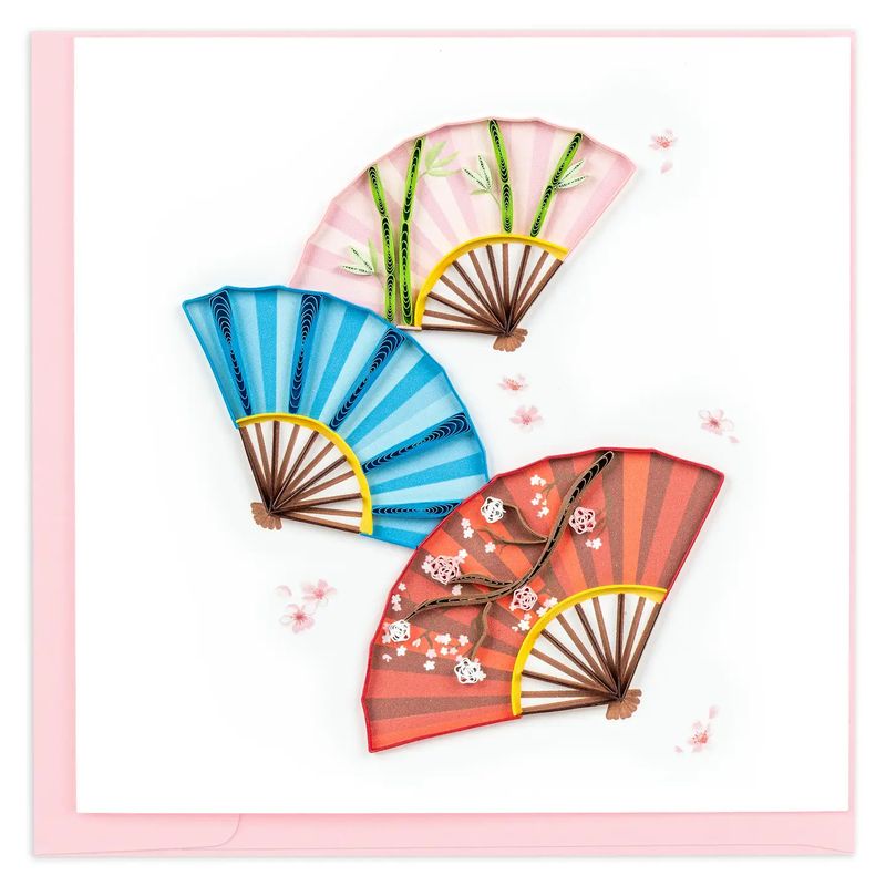 Decorative Fans Quilled Card