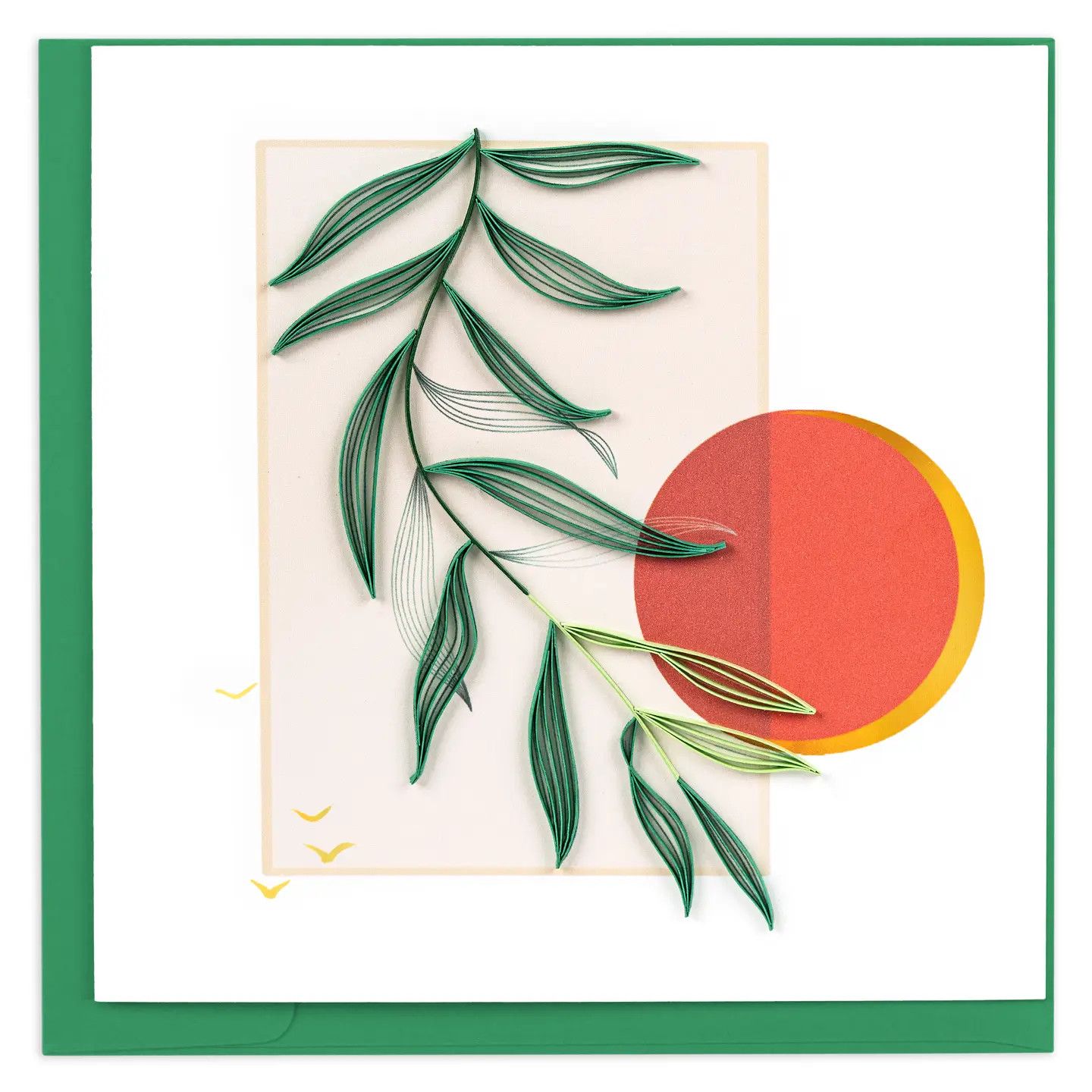 Minimalist Leaves &amp; Sun Quilled Card
