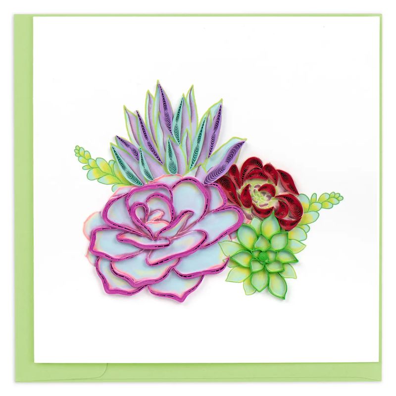 Vibrant Succulents Quilled Card
