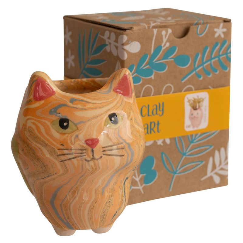 Swirly Ceramic Cat Planter