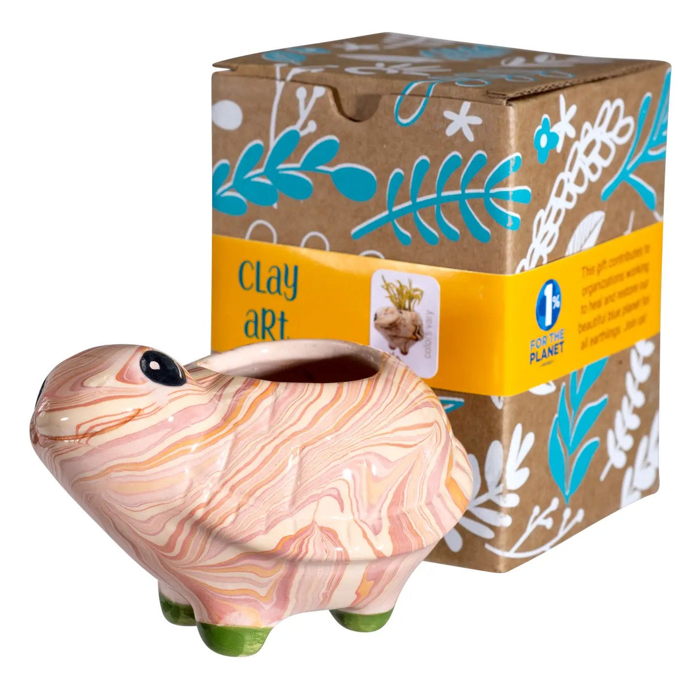 Swirly Ceramic Turtle Planter