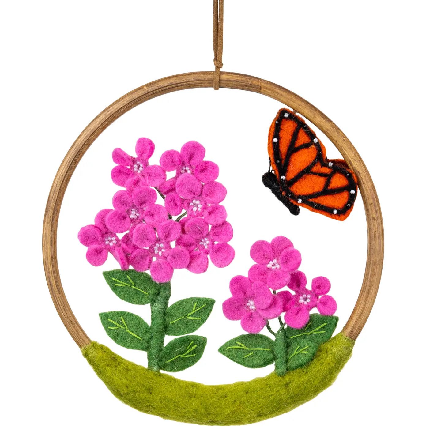 Milkweed &amp; Monarch Butterfly Hanging Ring