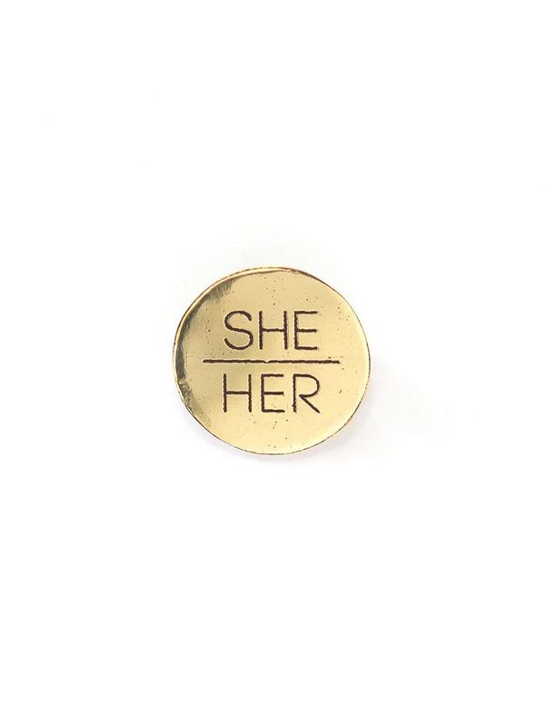 She/Her Pronoun Pin