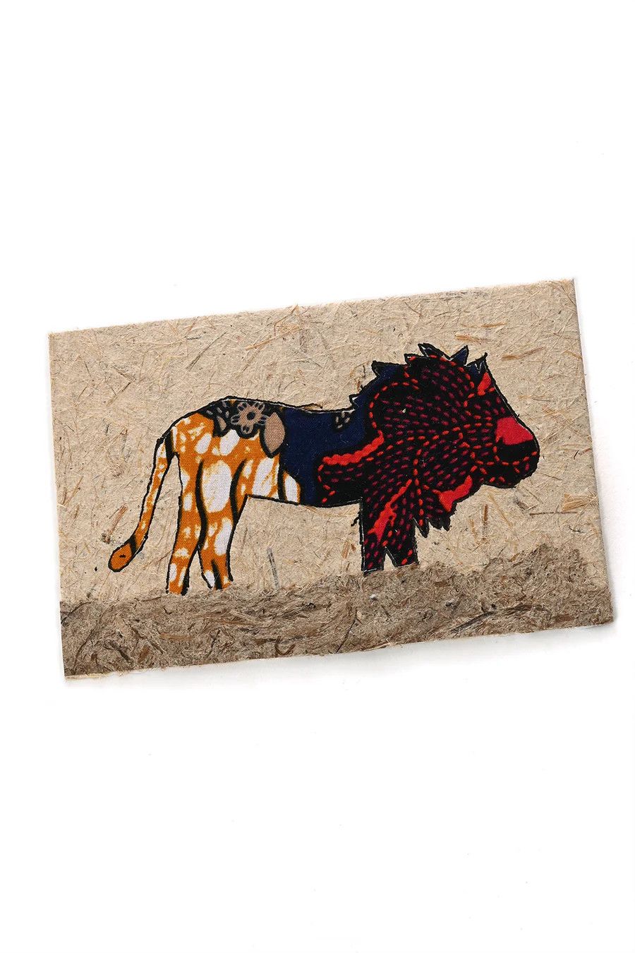 Colorful Kitenge Cloth Lion Note Card