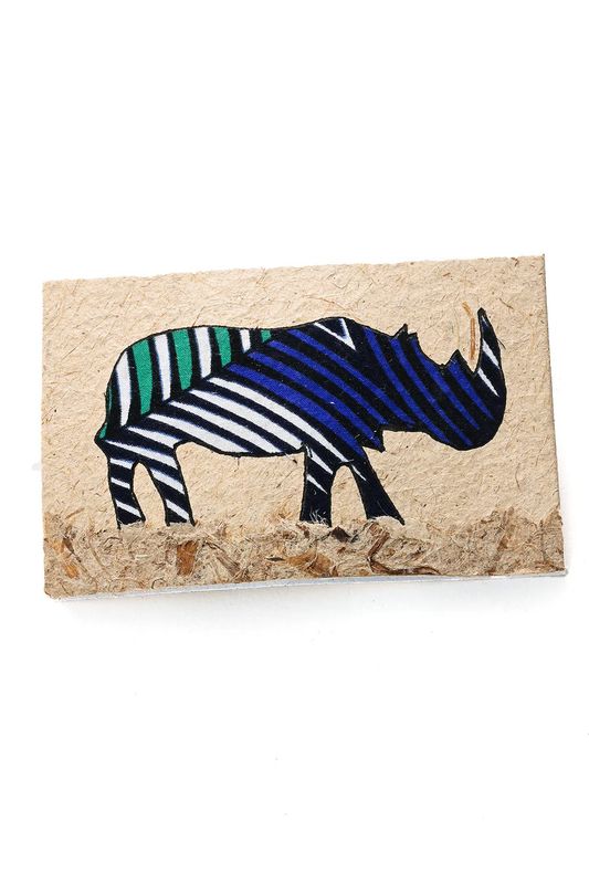 Colorful Kitenge Cloth Rhino Note Card